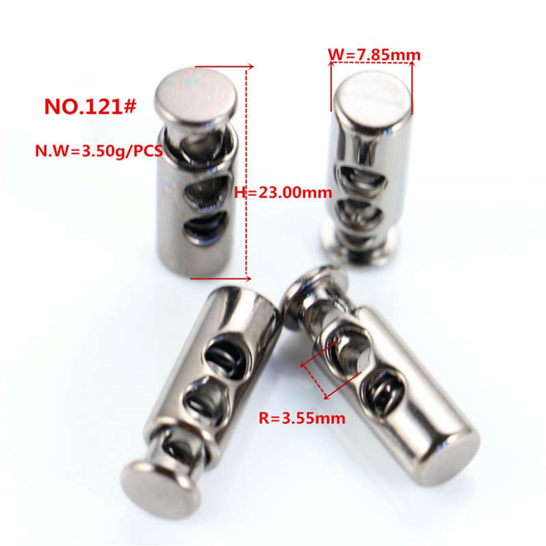 Rose Gold/Bronze/Glossy black/White/Matte black/Gold/Platinum-Alloy Porous Rotundity Spring Buckle