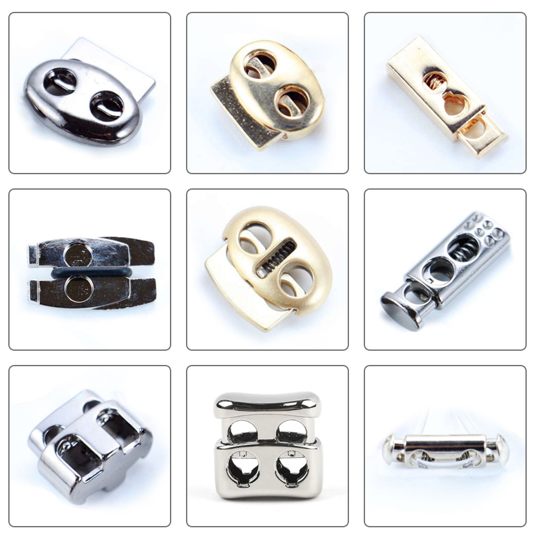 White/Matte black/Bronze/Gold/Platinum/Rose Gold/Glossy black-Alloy Spring Buckle